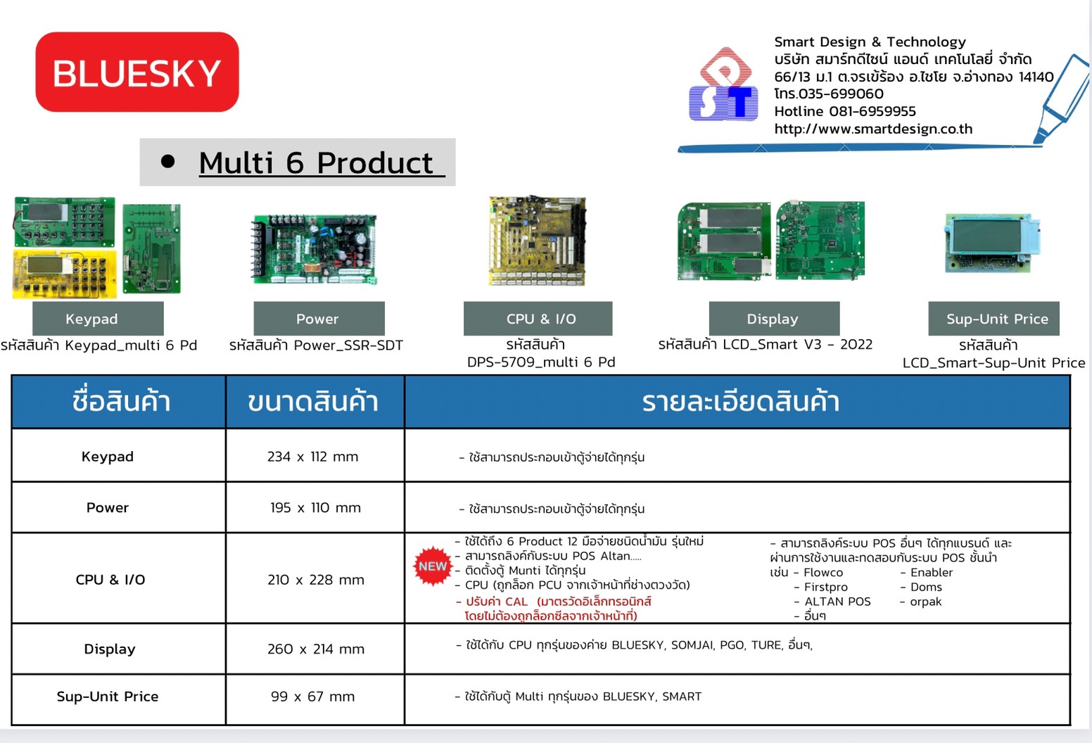 อะไหล่ตู้จ่าย Bluesky Multi